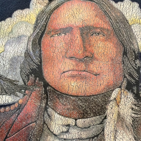 Vintage native American graphic blue sweatshirt made in the USA medium - Picture 8 of 8